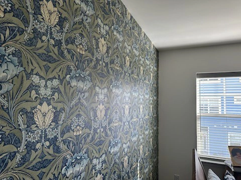 Dining room feature wall wallpaper in Virginia-Highland, Atlanta
