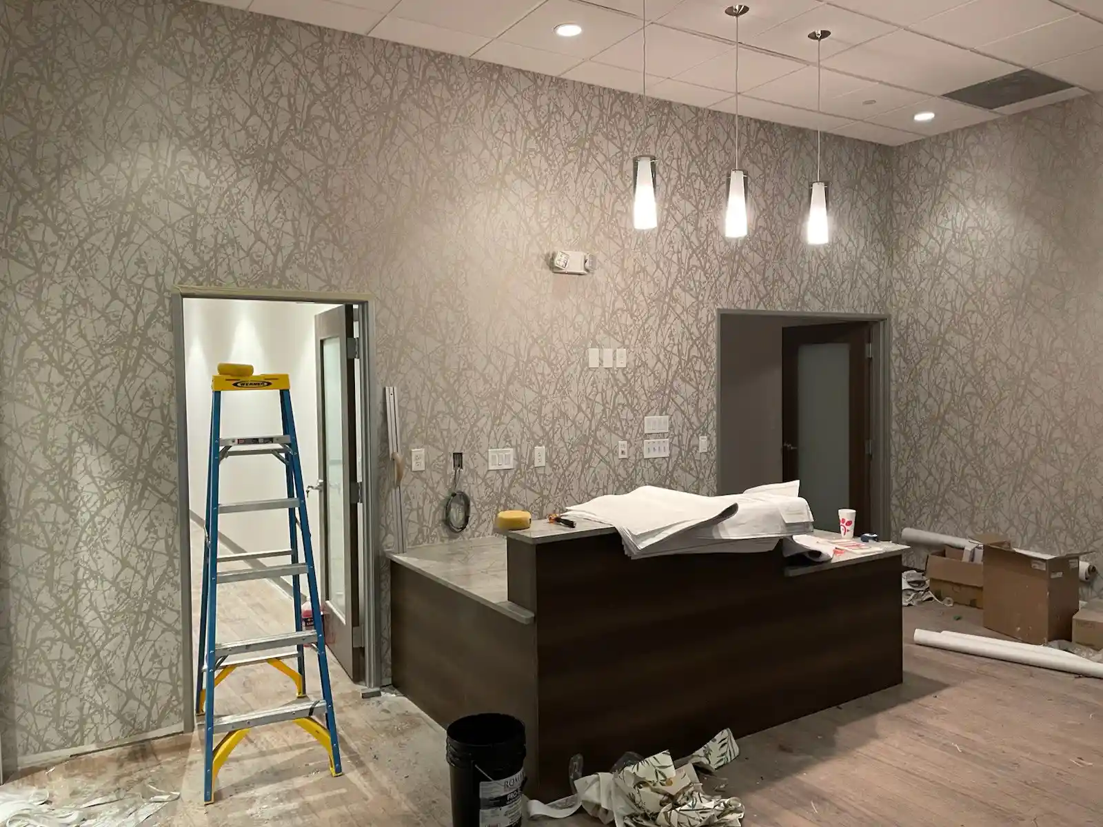 Luxury bedroom wallpaper installation in Brookhaven, GA